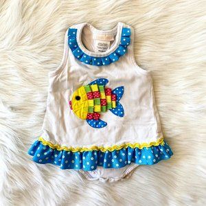 Bonnie Baby Girls Rainbow Fish Sunsuit 12M